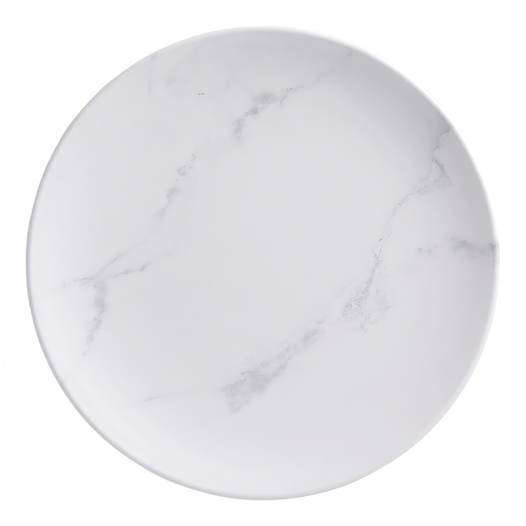 Product image #1 for American Metalcraft Mix & Matte 9-Inch Round Coupe Melamine Plate, Matte Marble White