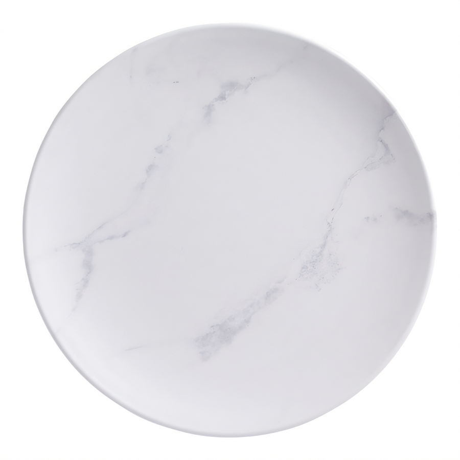 Product image #1 for American Metalcraft Mix & Matte 9-Inch Round Coupe Melamine Plate, Matte Marble White