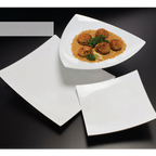 Thumbnail image #1 for American Metalcraft Endurance MEL42 12-Inch White Curved Square Melamine Plate Case of 12