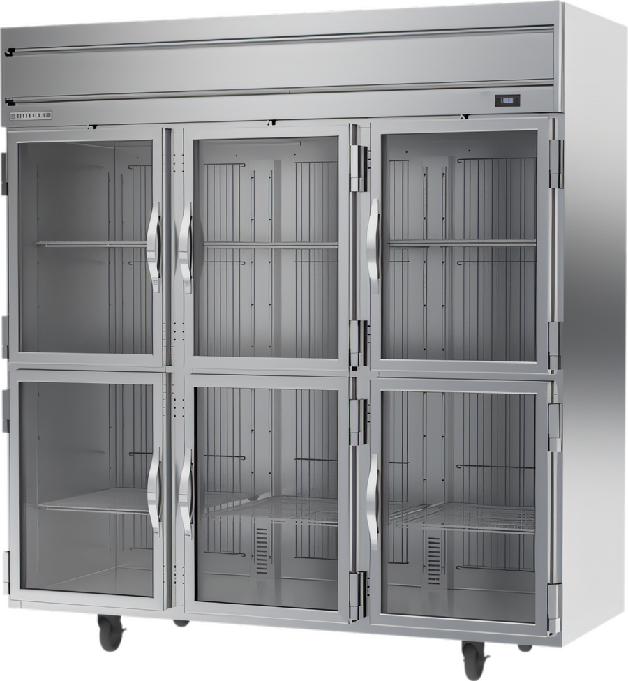 Product image #1 for Beverage-Air Horizon Series 3-Section Reach-In Freezer with Half Glass Display Doors, 69.1 Cu. Ft.