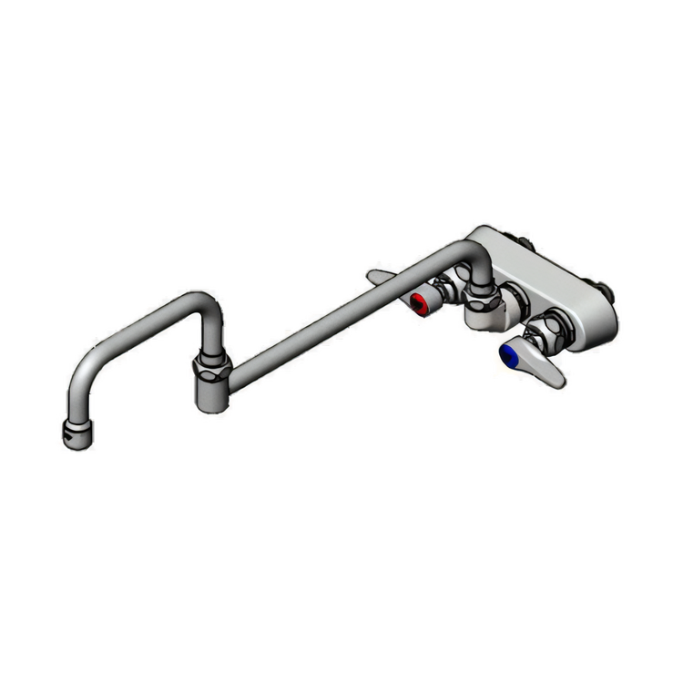 Product image #1 for T&S Brass B-1135 3-1/2" Wall-Mount Workboard Faucet with 18" Double-Jointed Swing Nozzle