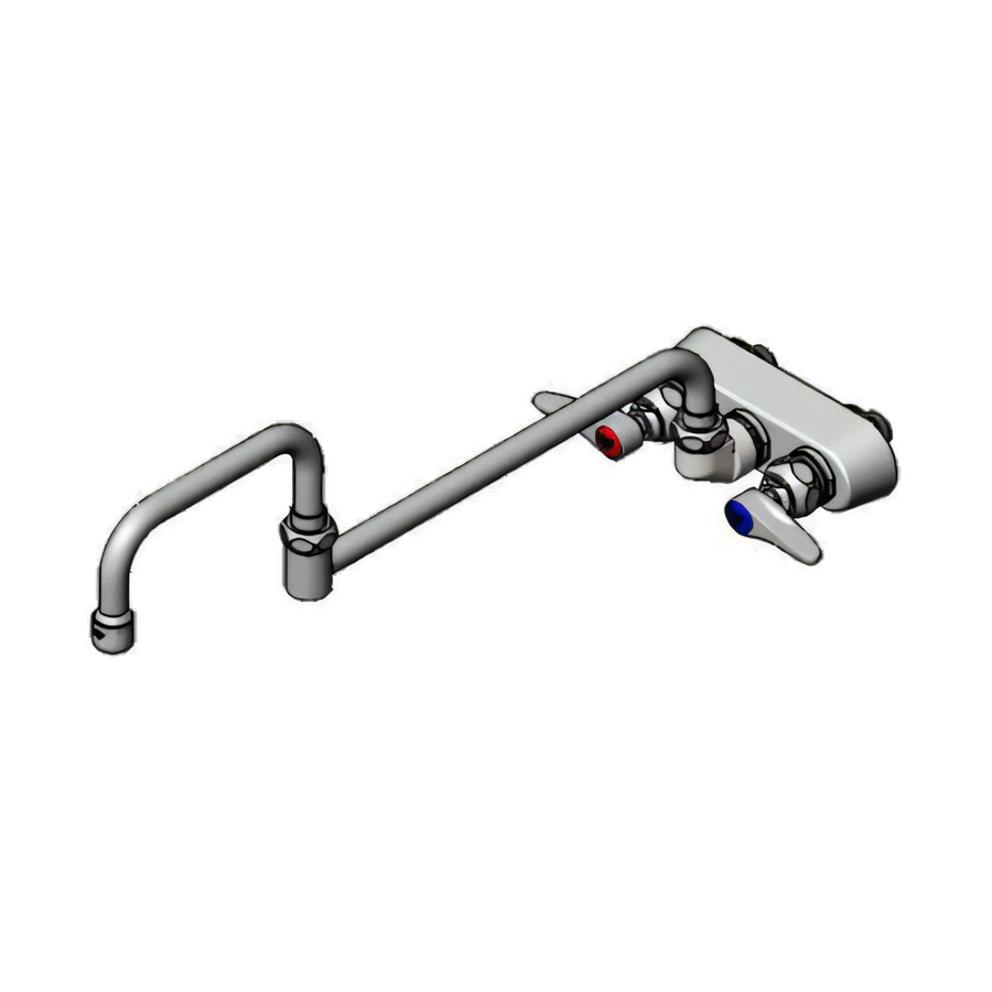 Product image #1 for T&S Brass B-1135 3-1/2" Wall-Mount Workboard Faucet with 18" Double-Jointed Swing Nozzle