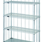 Thumbnail image #1 for Quantum MD2436CG47RE-5 Chrome-Plated Mobile Enclosure Cart, 5 Shelves, 36 x 24 x 81 Inches