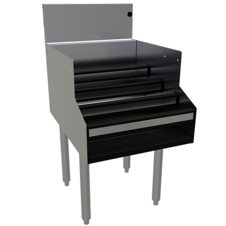 Product image #1 for Glastender Free-Standing 4-Step Underbar Liquor Steps, 18W x 24D Inches, Stainless Steel
