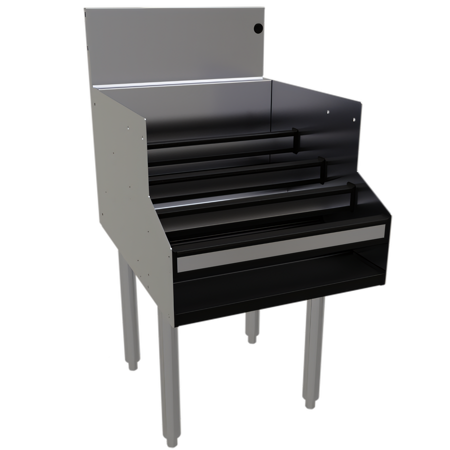 Product image #1 for Glastender Free-Standing 4-Step Underbar Liquor Steps, 18W x 24D Inches, Stainless Steel