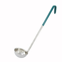 Winco Green Color-Coded 4 oz Stainless Steel Ladle with 15-1/2 Inch Handle