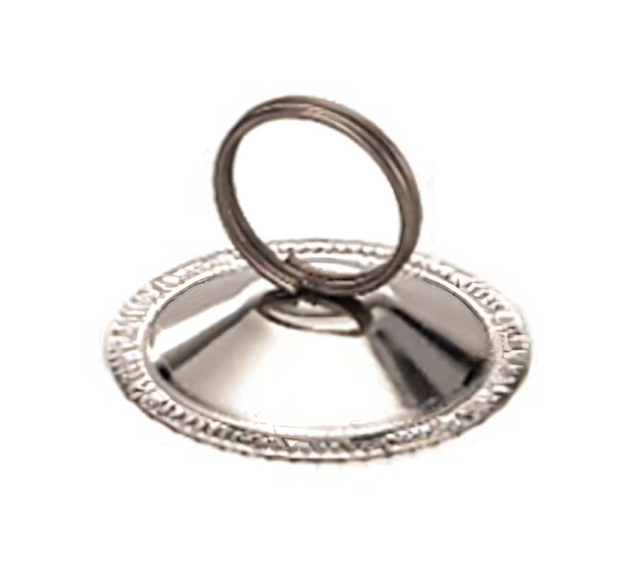 Product image #1 for 2-1/4 x 2-3/4 Inch Stainless Steel Menu Card Holder with Ring Clip and Gadroon Base