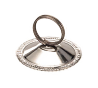 2-1/4 x 2-3/4 Inch Stainless Steel Menu Card Holder with Ring Clip and Gadroon Base