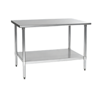 Budget Series 24 x 30 Inch 430 Stainless Steel Work Table with Adjustable Undershelf and Rear Up-Turn