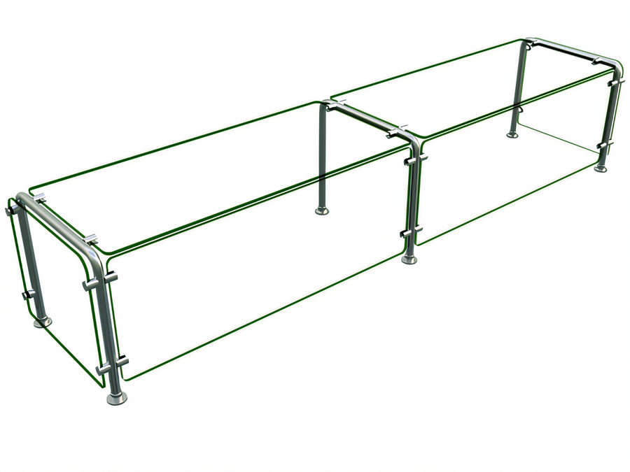 Product image #1 for Hatco Flav-R-Shield Full-Service Single-Sided Heat-Tempered Glass Food Shield, 84 x 18 x 18 Inch