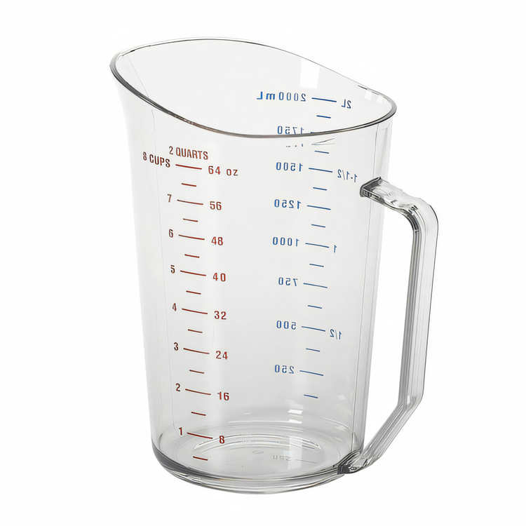 Product image #1 for Cambro Camwear 2 Qt Clear Polycarbonate Measuring Cup with Molded Handle