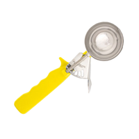 Crestware #20 Deluxe Thumb Lever Disher, 1 to 1.8 oz, Yellow Ergonomic Handle