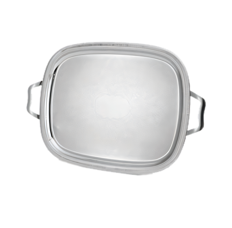 Product image #1 for Elegant Reflections Mirror-Finish Stainless Steel Oblong Serving Tray with Handles