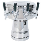 Thumbnail image #1 for Micro Matic USA MTB-4PSS Mushroom Countertop Air-Cooled Draft Beer Tower, Polished Stainless Steel, 4 Faucets