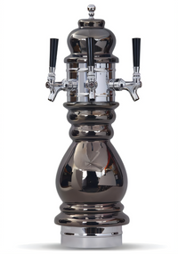 Glastender Black Forest 3-Faucet Glycol-Cooled Draft Dispensing Tower with Polished Brass Finish