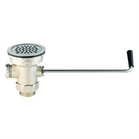 T&S Brass Twist Waste Valve with Vandal-Resistant Flat Strainer, 3-1/2