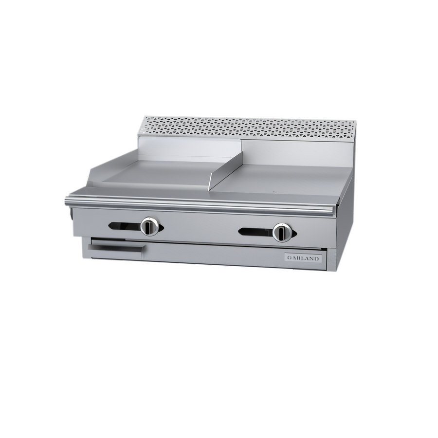 Product image #1 for Garland Cuisine Series 36-Inch Heavy Duty Gas Combination Top Range, Modular Top with Left 18-Inch Griddle and Right 18-Inch Hot Top