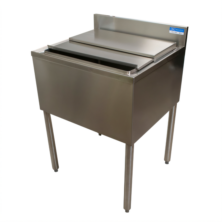 Product image #1 for BK Resources 36-Inch Wide Underbar Insulated Stainless Steel Ice Bin with 8-Circuit Aluminum Cold Plate, 120 lb Capacity