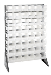 Quantum Single-Sided Rail Rack Storage System with 16 Rails and 48 Clear Bins