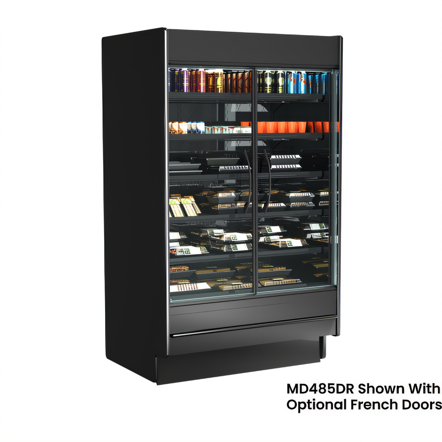 Product image #1 for Fusion MD485DR Self-Service Refrigerated Display Case, 2 Glass Swing Doors, Self-Contained