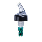 Thumbnail image #1 for Winco PPA-075 3/4 oz Plastic Measuring Liquor Pourer with Black Collar, Clear Spout and Ball Bearing Case of 25