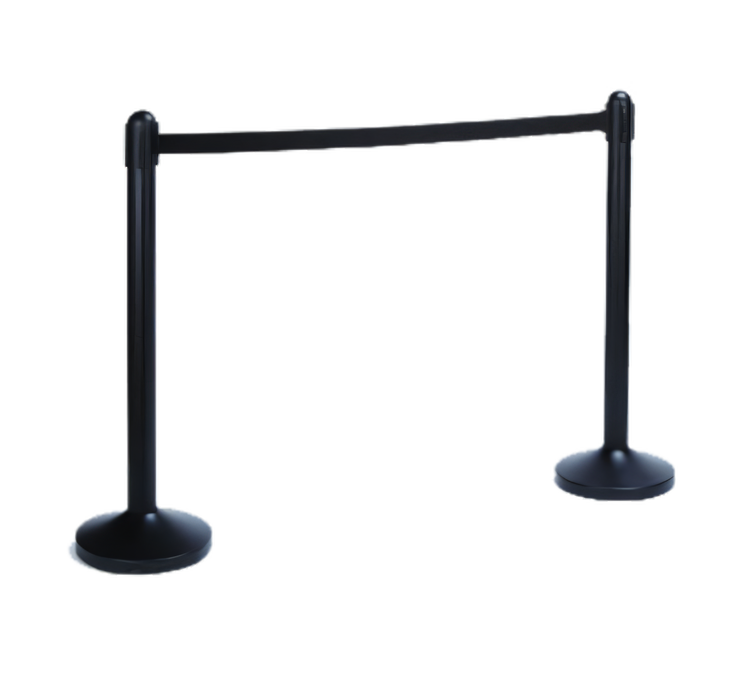 Product image #1 for American Metalcraft 40-Inch High Replacement Barrier Post with 84-Inch Black Retractable Tape, Stainless Steel