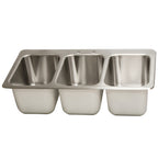 Thumbnail image #1 for BK Resources DDI3-10141024 Deep-Drawn 3-Compartment Drop-In Sink, 304 Stainless Steel, 35-3/4"W x 18-1/2"D x 10"H, No Drainboards