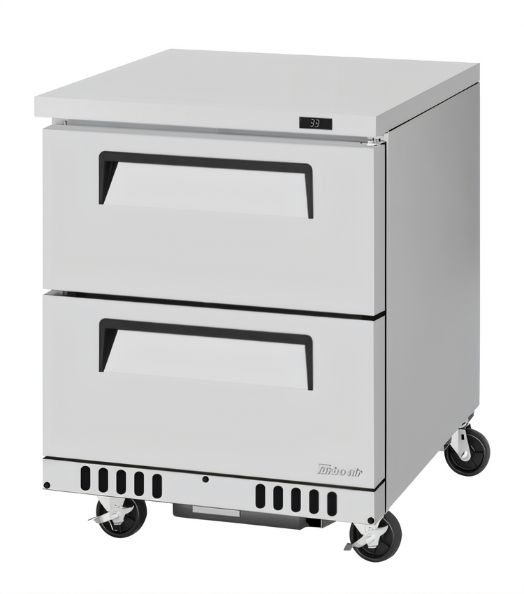 Product image #1 for Turbo Air Super Deluxe One-Section Front-Breathing 2-Drawer Undercounter Refrigerator, 6.5 Cu. Ft., Stainless Steel