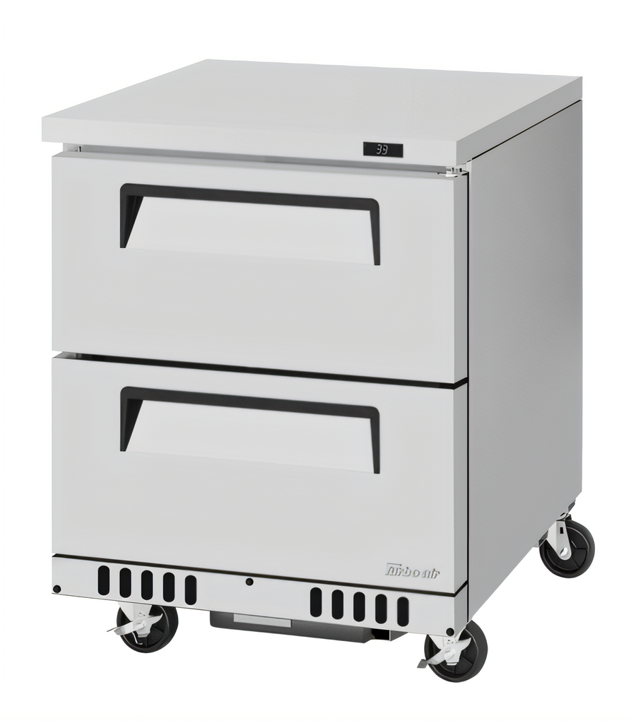 Product image #1 for Turbo Air Super Deluxe One-Section Front-Breathing 2-Drawer Undercounter Refrigerator, 6.5 Cu. Ft., Stainless Steel