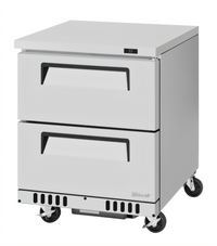 Turbo Air Super Deluxe One-Section Front-Breathing 2-Drawer Undercounter Refrigerator, 6.5 Cu. Ft., Stainless Steel