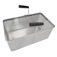 Trento Rectangular Full Size 1/1 Pasta Cooker Basket with Two Handles