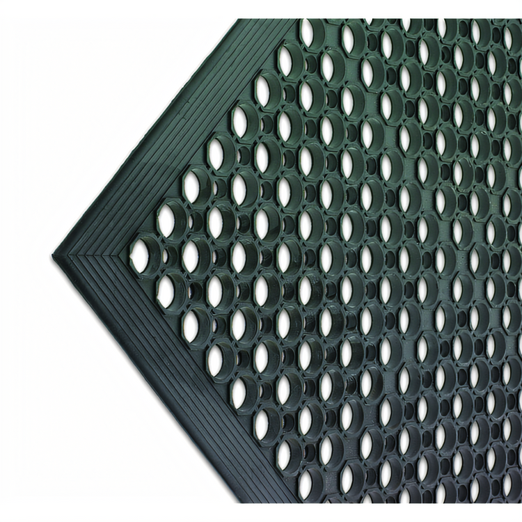 Product image #1 for San Jamar Anti-Slip Grease-Resistant Rubber Kitchen Mat, 36 x 60 Inches, 1/2 Inch Thick, Black