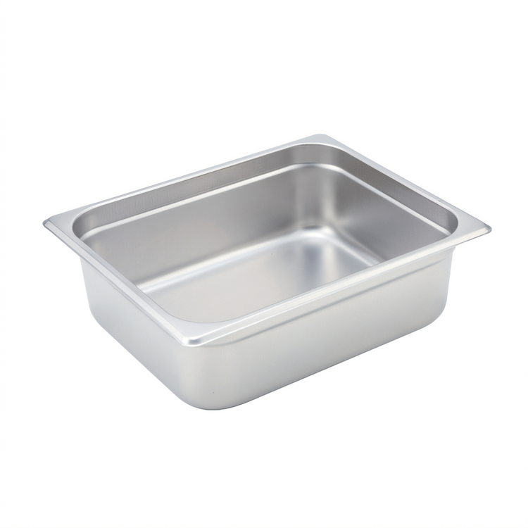 Product image #2 for Winco Half-Size Solid Anti-Jamming Steam Table Pan, 4-Inch Deep, 24-Gauge 18/8 Stainless Steel