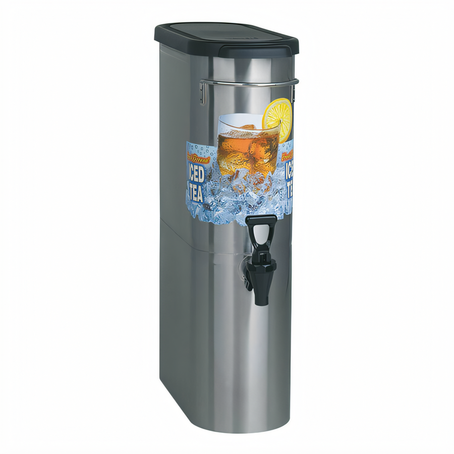 Product image #1 for BUNN Narrow Tower Iced Beverage Dispenser, 3.5 Gallon, Sump Valve, 8-Inch Cup Clearance