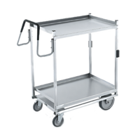 Vollrath Heavy-Duty Stainless Steel Two-Shelf Bus Cart with Standard Lower Shelf, 650 lb Capacity