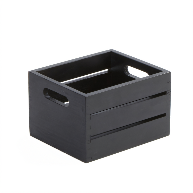Product image #1 for American Metalcraft Black Wood 1-Section Rectangular Condiment Caddy