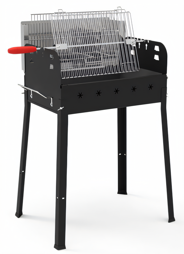 Product image #1 for Omcan Painted Steel Charcoal BBQ Grill with Stainless Steel Double Grid and Central Rod