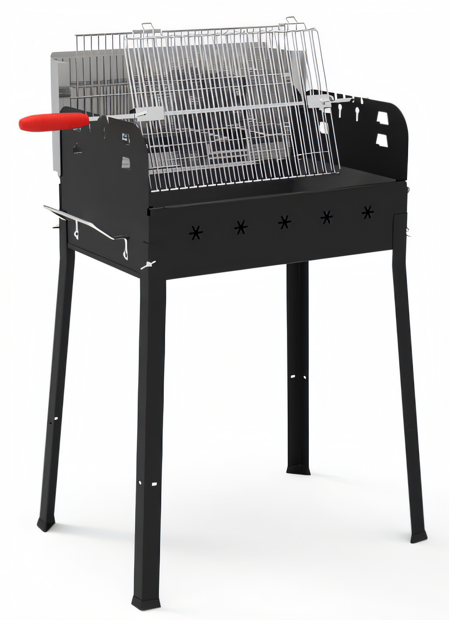 Product image #1 for Omcan Painted Steel Charcoal BBQ Grill with Stainless Steel Double Grid and Central Rod