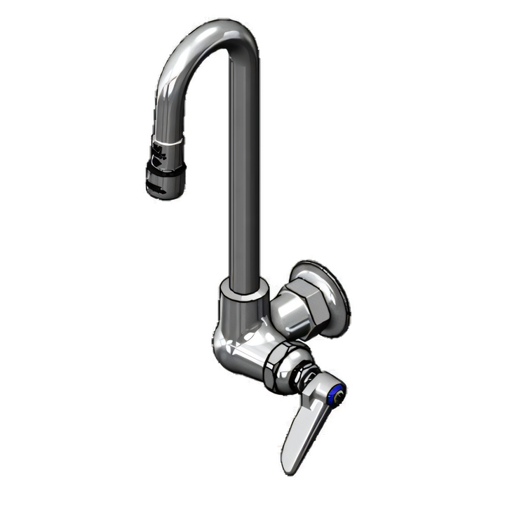 Product image #1 for T&S Brass Single Pantry Wall-Mount Faucet with 3-Inch Rigid Gooseneck and Lever Handle