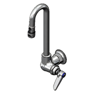 T&S Brass Single Pantry Wall-Mount Faucet with 3-Inch Rigid Gooseneck and Lever Handle