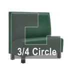Thumbnail image #1 for ATSMFG ATS AT&S-ATQ-K42-P GR8 Kevin Three Quarter Circle Booth, single, 48" x 90" x 90" x 48"long x 42" high, Plain back, removable sinuous spring