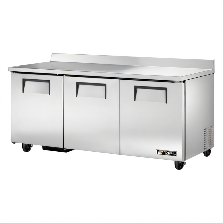 Product image #1 for True TWT-72-HC 72-Inch Three-Section Solid Door Worktop Refrigerator with Rear-Mounted Self-Contained R290 Refrigeration