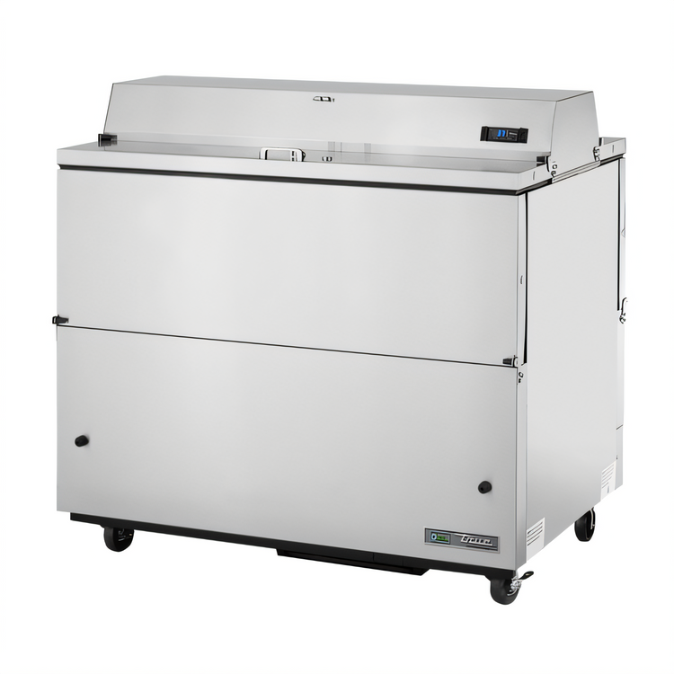 Product image #1 for True 49-Inch Mobile Forced-Air Milk Cooler, Dual-Sided Stainless Steel, 12-Crate Capacity