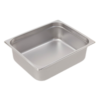 Crestware Saf-T-Stak 1/2 Size 2-1/2 Inch Deep Solid 18/8 Stainless Steel Hotel Pan