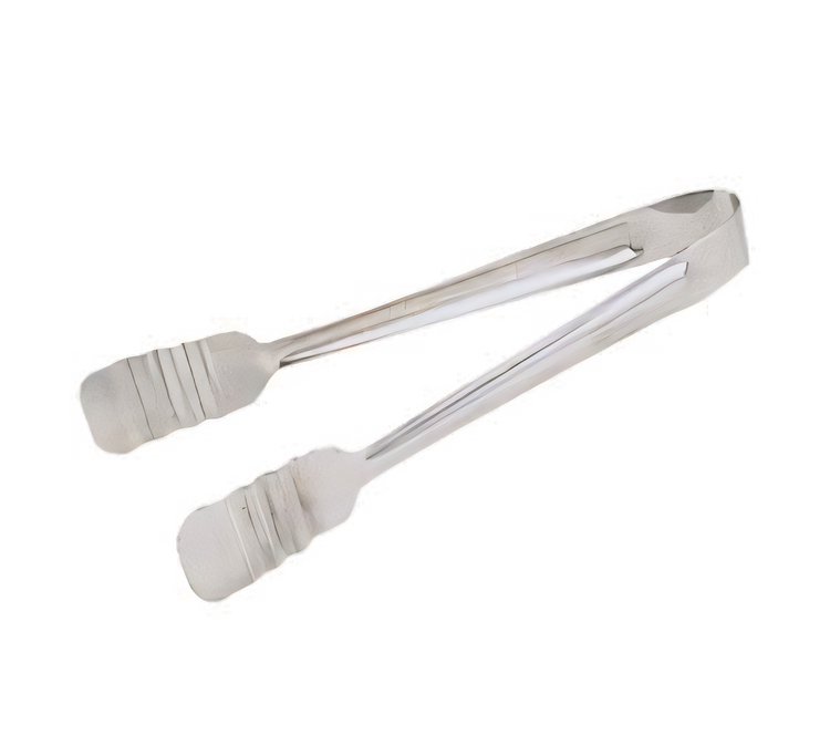 Product image #1 for 8-1/4 Inch Stainless Steel Pastry/Meat Serving Tongs with Grooved Blades