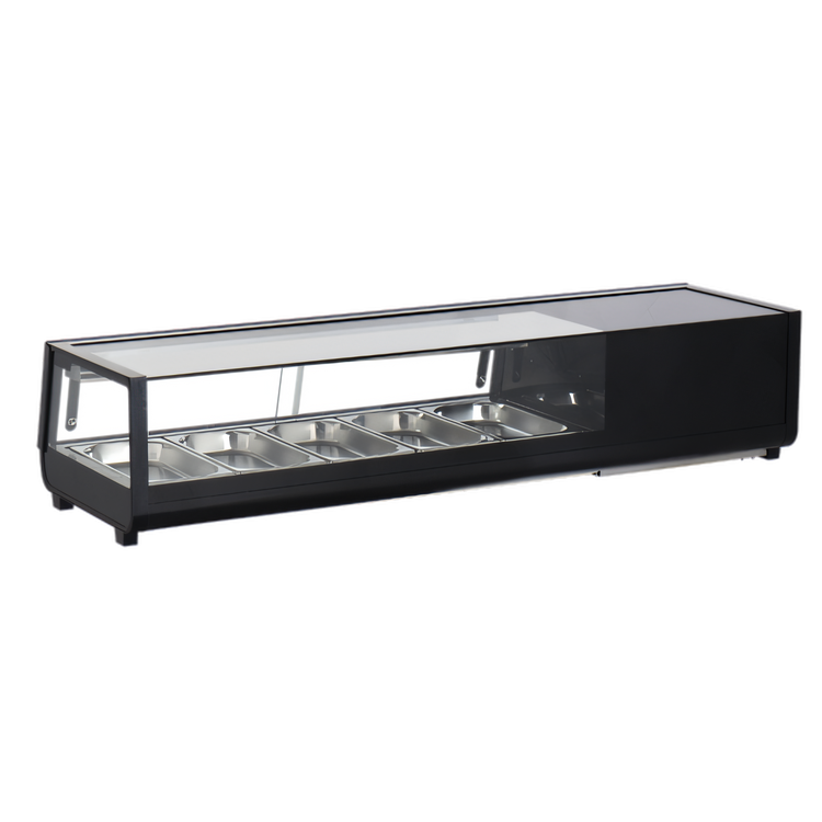 Product image #1 for Omcan 54-Inch Countertop Sushi Display Case, 52 Liter, Black Finish
