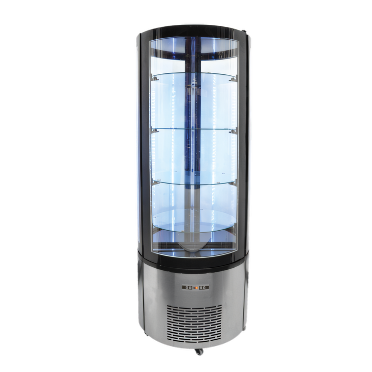 Product image #1 for Omcan 27-Inch Circular Floor Refrigerated Cake Display Case, 14.1 Cu. Ft., Self-Contained