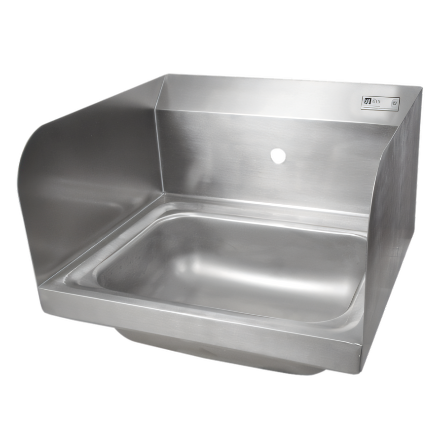Product image #1 for John Boos Pro-Bowl Wall-Mounted Stainless Steel Hand Wash Sink with Left and Right Side Splashes, 14 x 10 x 5 Inch Bowl