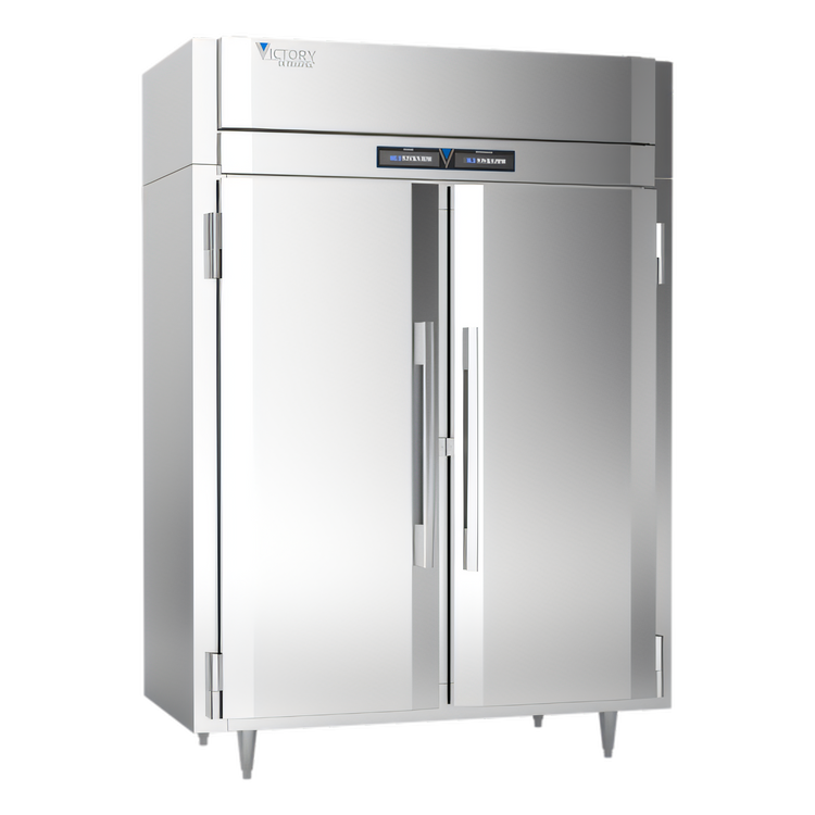 Product image #1 for Victory UltraSpec Dual Temp Pass-Thru Warmer/Refrigerator Cabinet, 2-Section, Self-Contained, Stainless Steel