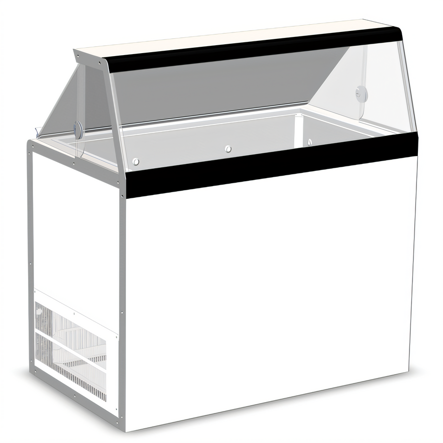 Product image #1 for Master-Bilt DD-46 Floor Model Ice Cream Dipping/Display Freezer Merchandiser with Slanted Glass, 8 Display Tubs, 4 Storage Tubs, 115V